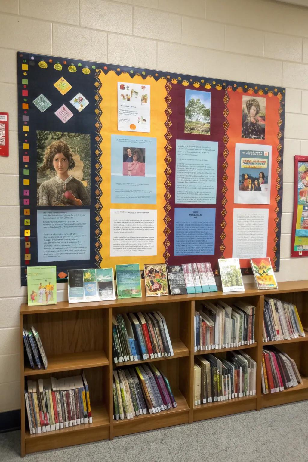 A literary display panel that advocates perusing and exploration