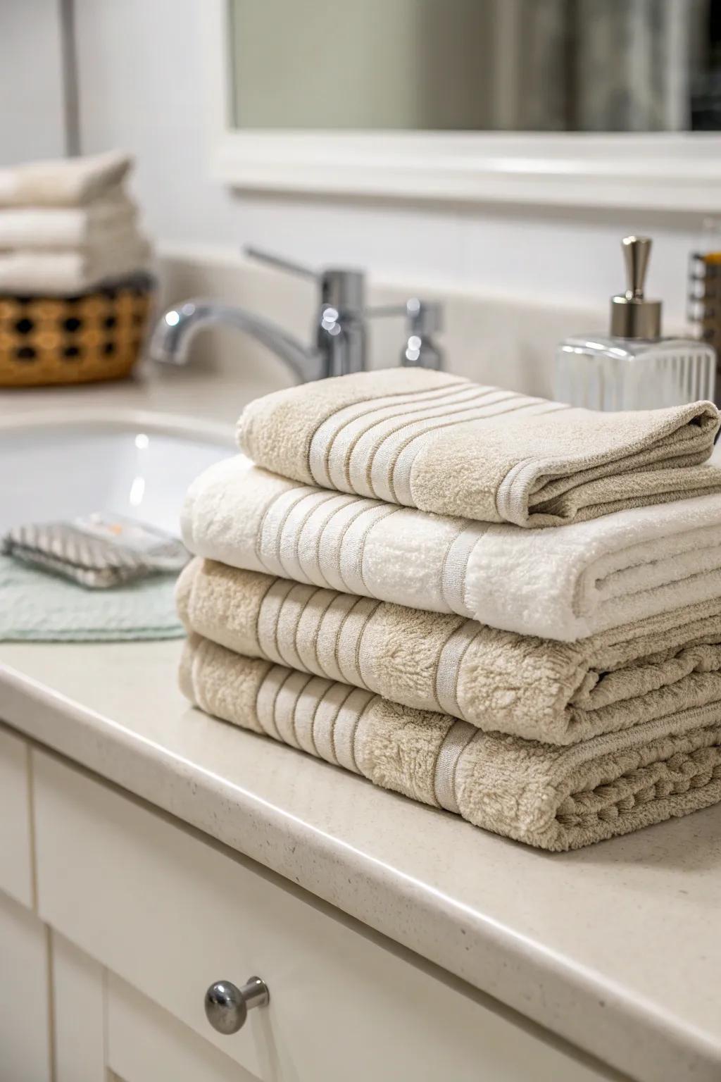 Stratified coverings add warmth and texture to the decor.