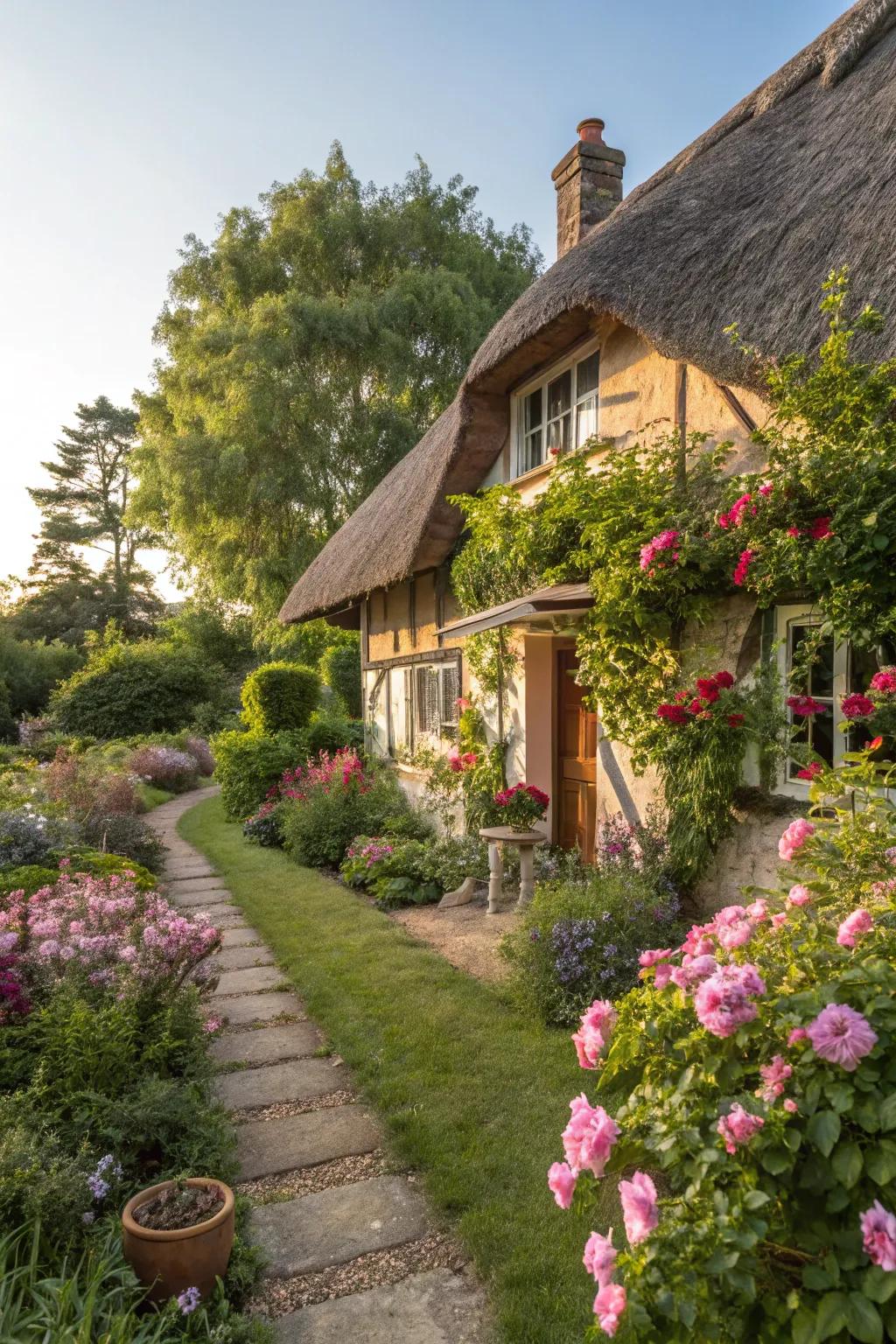 Reed roofs blend rustic charm with modern functionality.