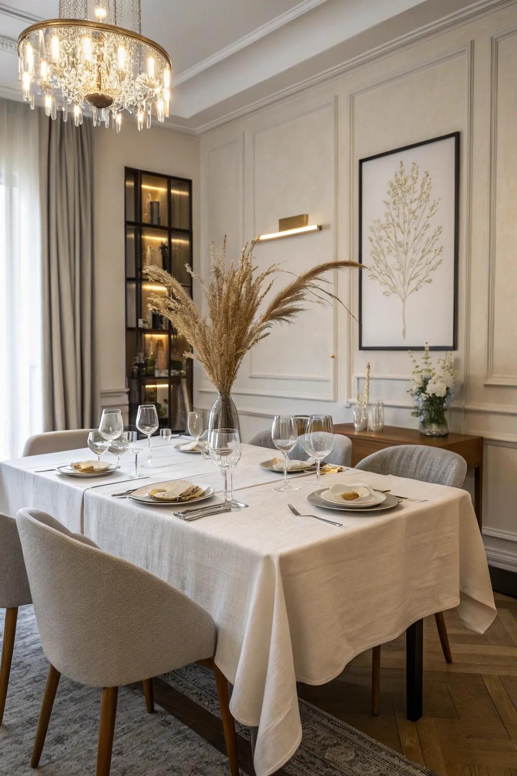 Subtle elegance creates a refined dining atmosphere.