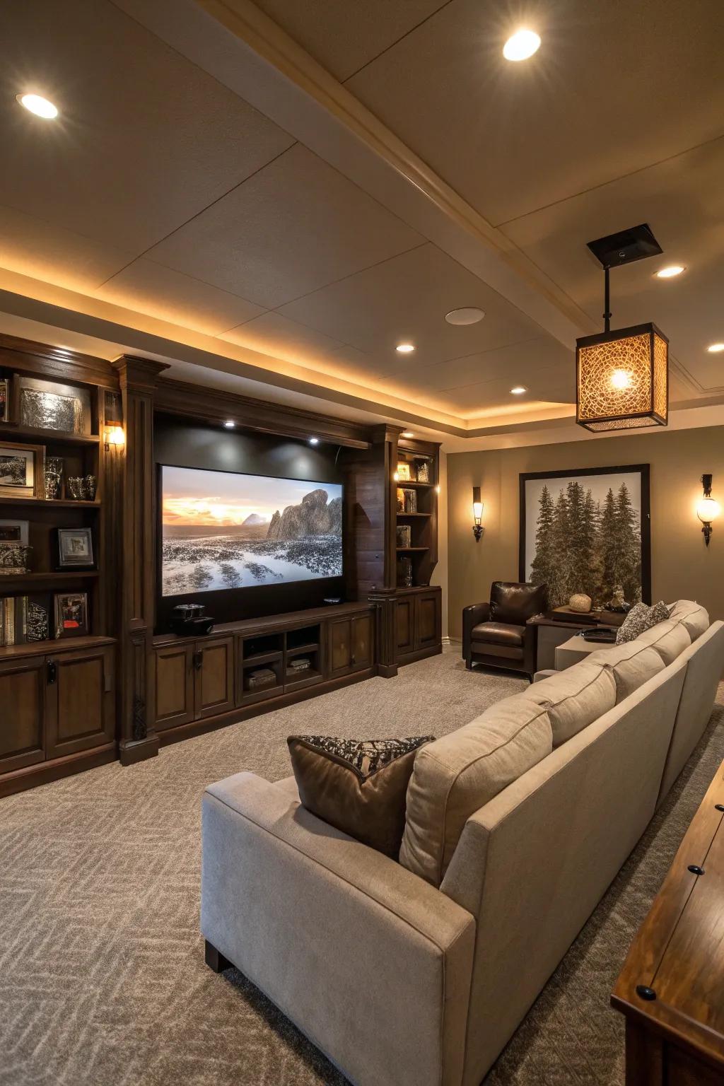 Mood lighting sets the ideal atmosphere, resulting in captivating movie nights.