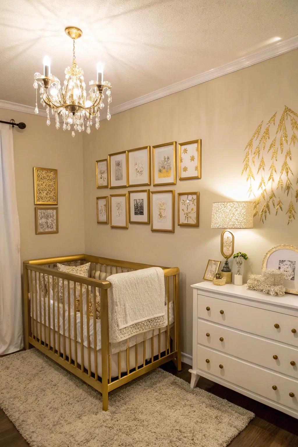 A nursery featuring a gilded gleam.