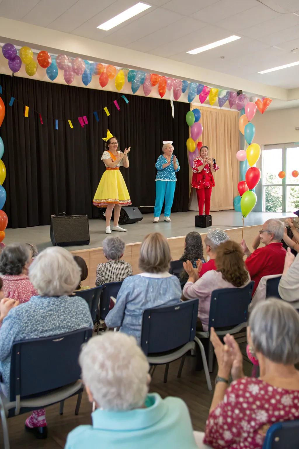 Residents showcase their talents in a Valentine’s Day talent show.