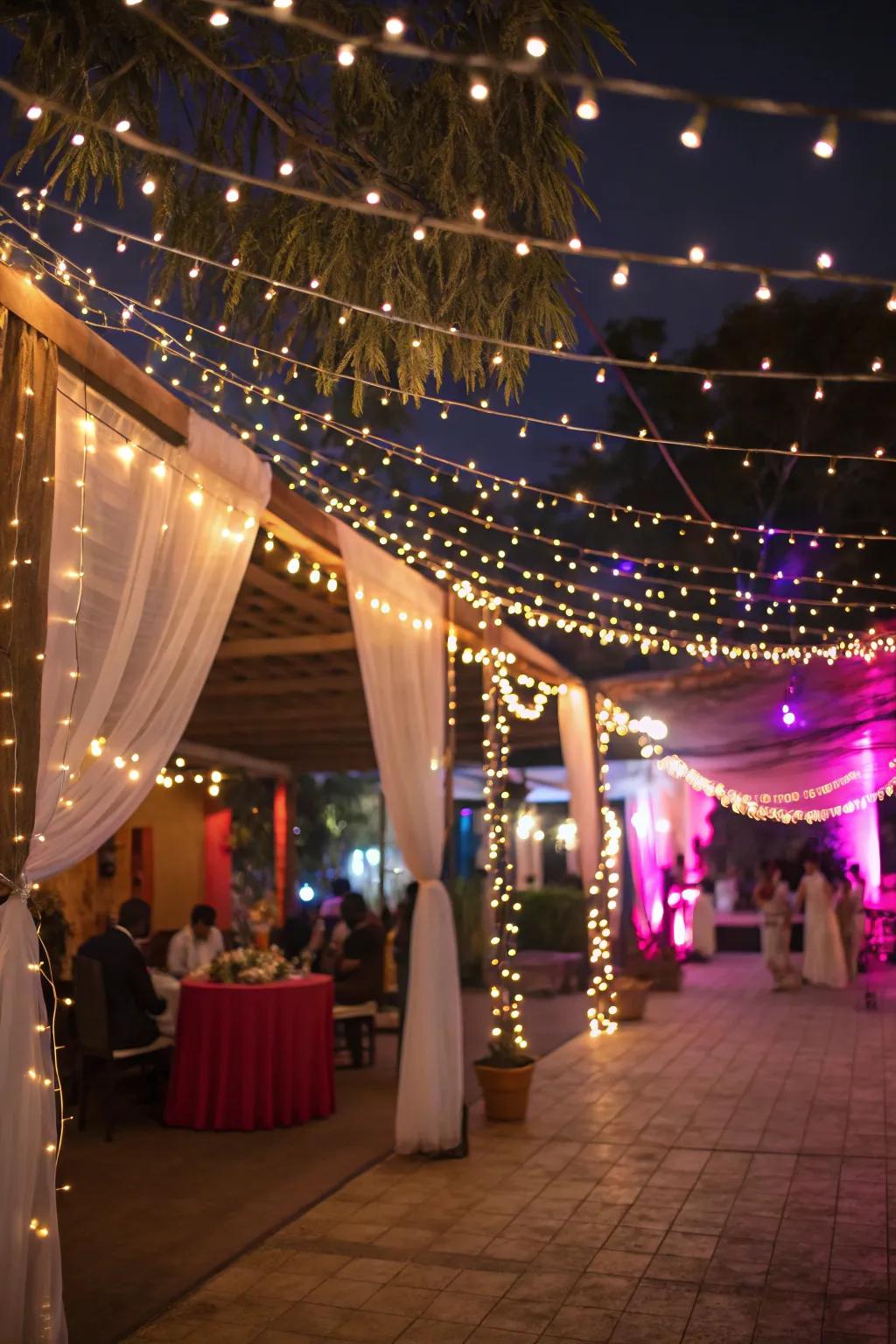 Delicate illuminations that envelop your celebration in a cozy and inviting radiance.