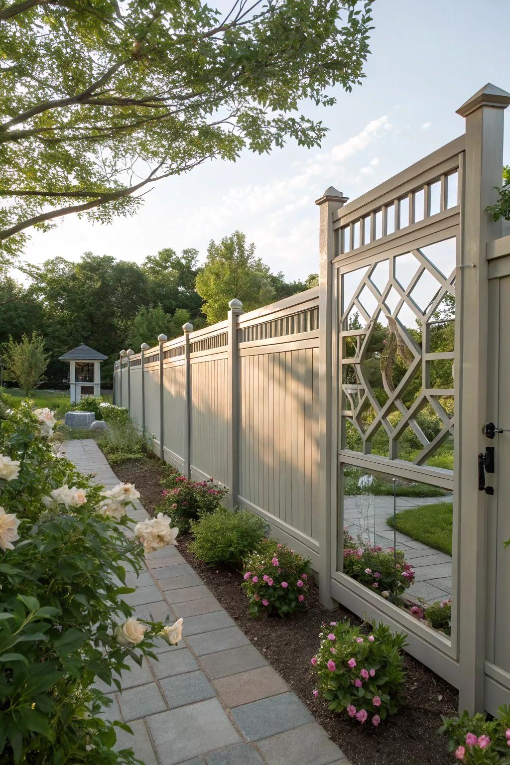 Mirror accents augment light and expanse on patios.