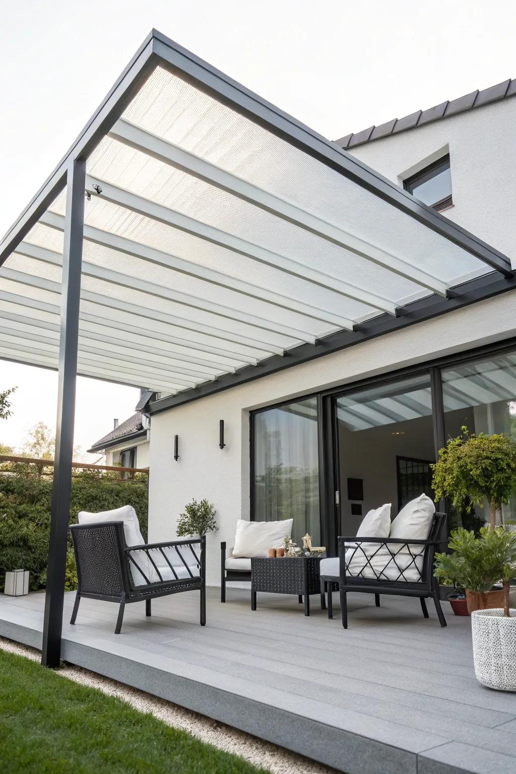 Innovative materials provide a modern aesthetic for patios.
