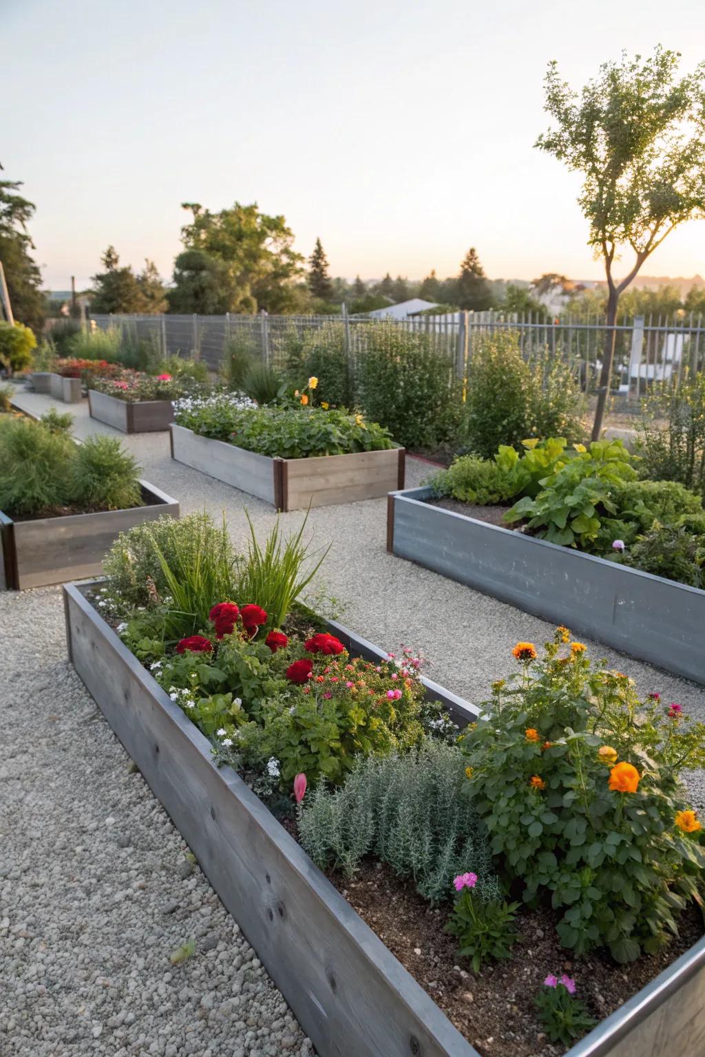 A garden with borders.