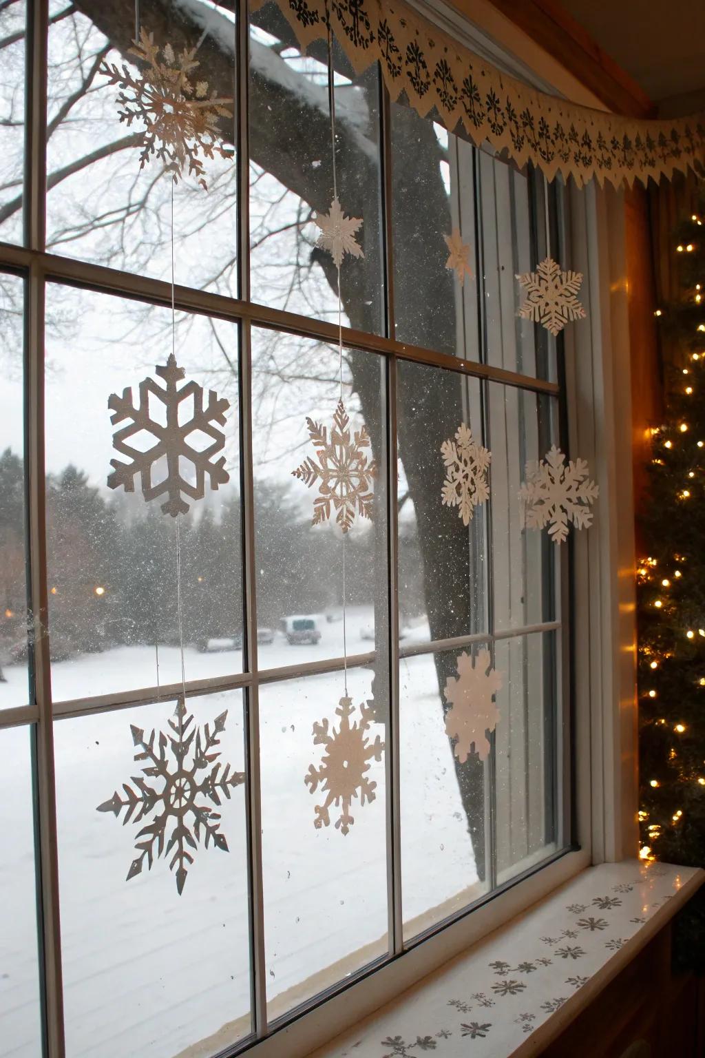 Craft paper snowflakes to add whimsy to your windows this holiday season.