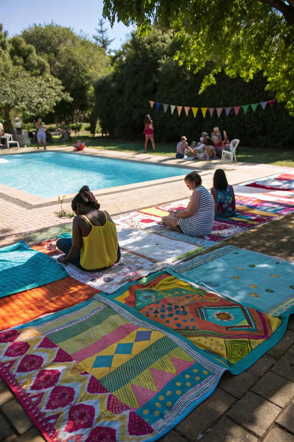 Picnic blankets provide casual and comfy seating.