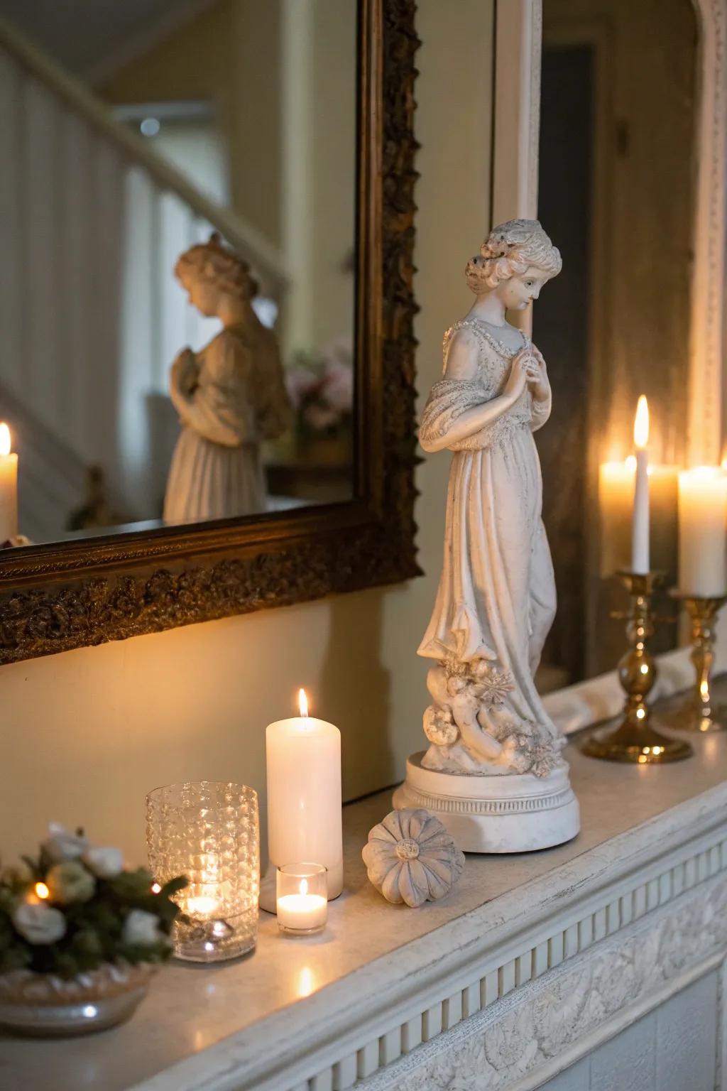 Add artistic flair with a ceramic decorative figurine.