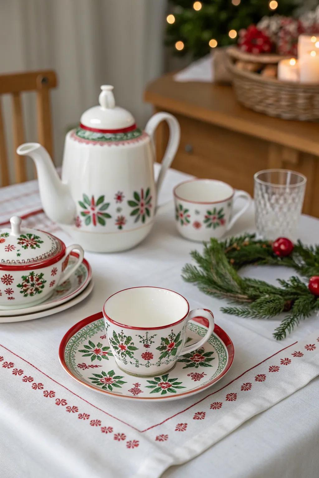 A charming holiday tea collection enhances cozy moments during the season.