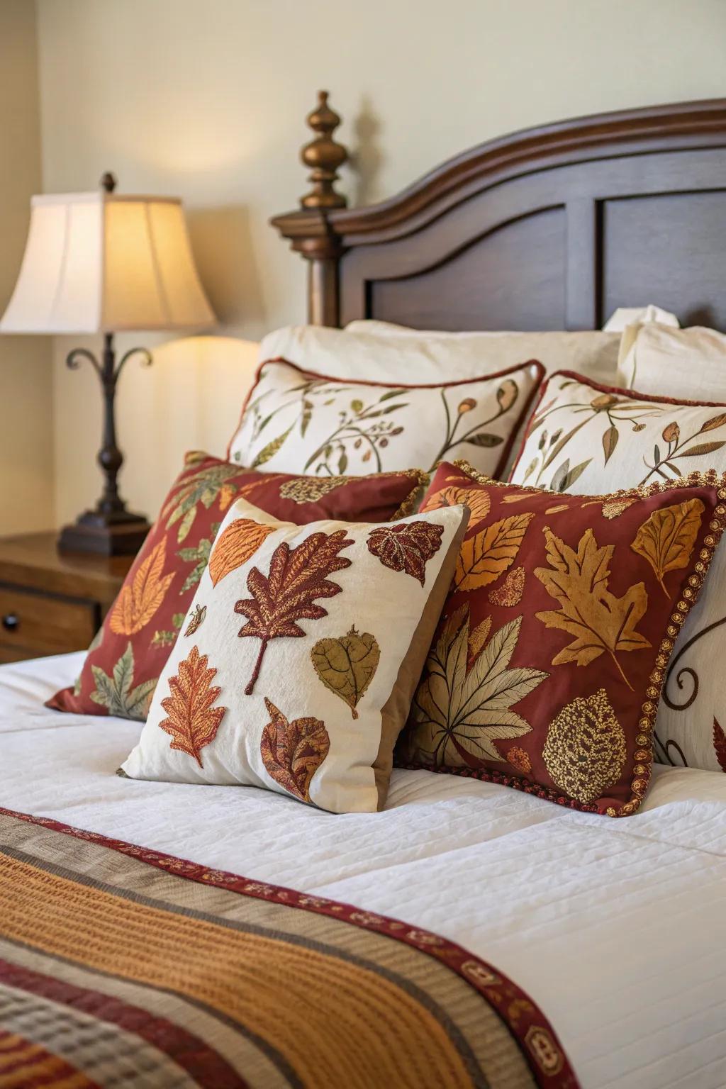 Switching out your pillow covers to align with the seasons keeps your room current.