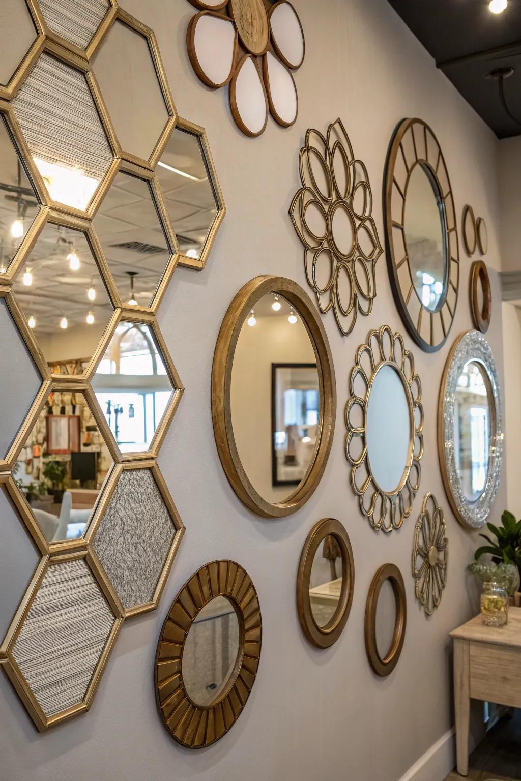 Distinctive reflective surfaces reflect unique style.