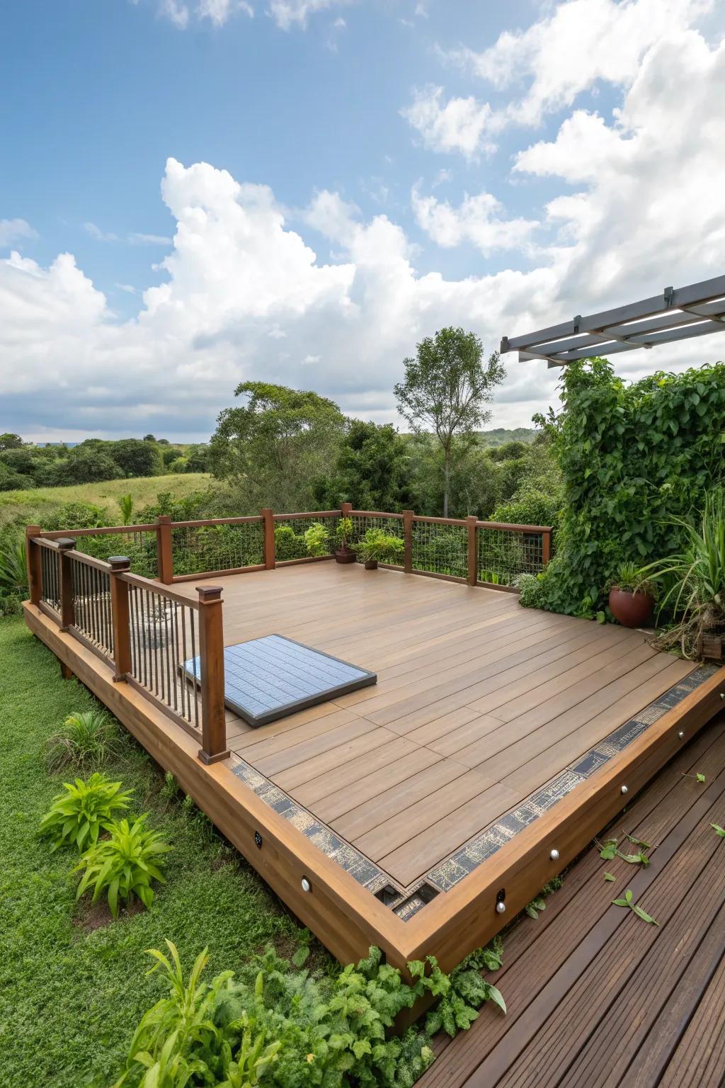 Designate sustainability with eco-conscious deck materials.