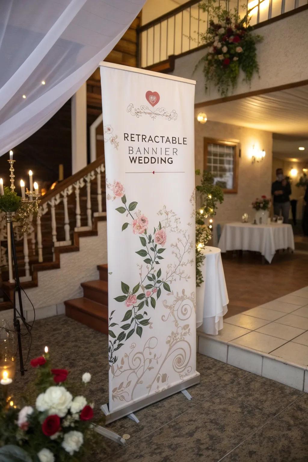 Arrange the stage for your at-home wedding with an elegant display backdrop.