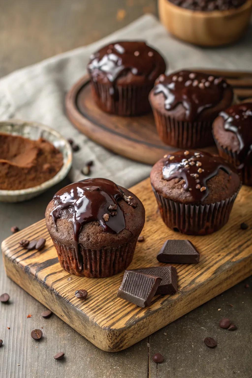 Deep cocoa buns offer a sweet start to your day.