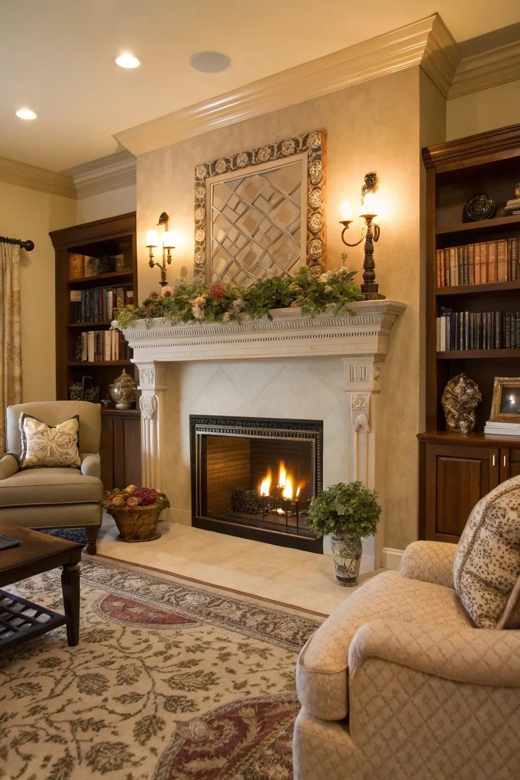 Make a cozy spot with a fire.