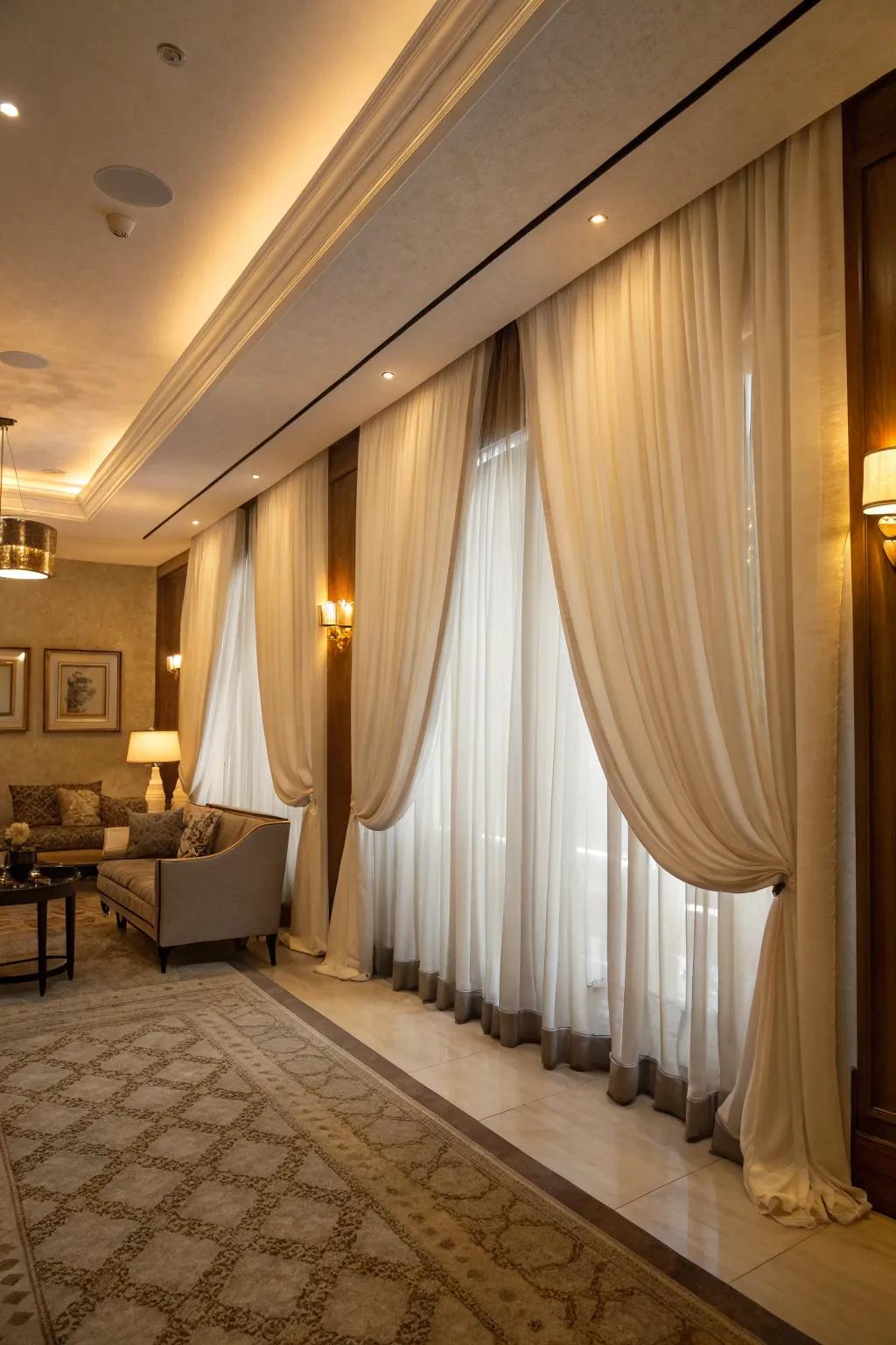 Curtains making the room look good.