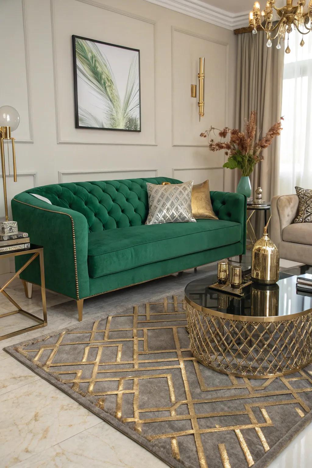 Metallic accents introduce a modern and glamorous touch.