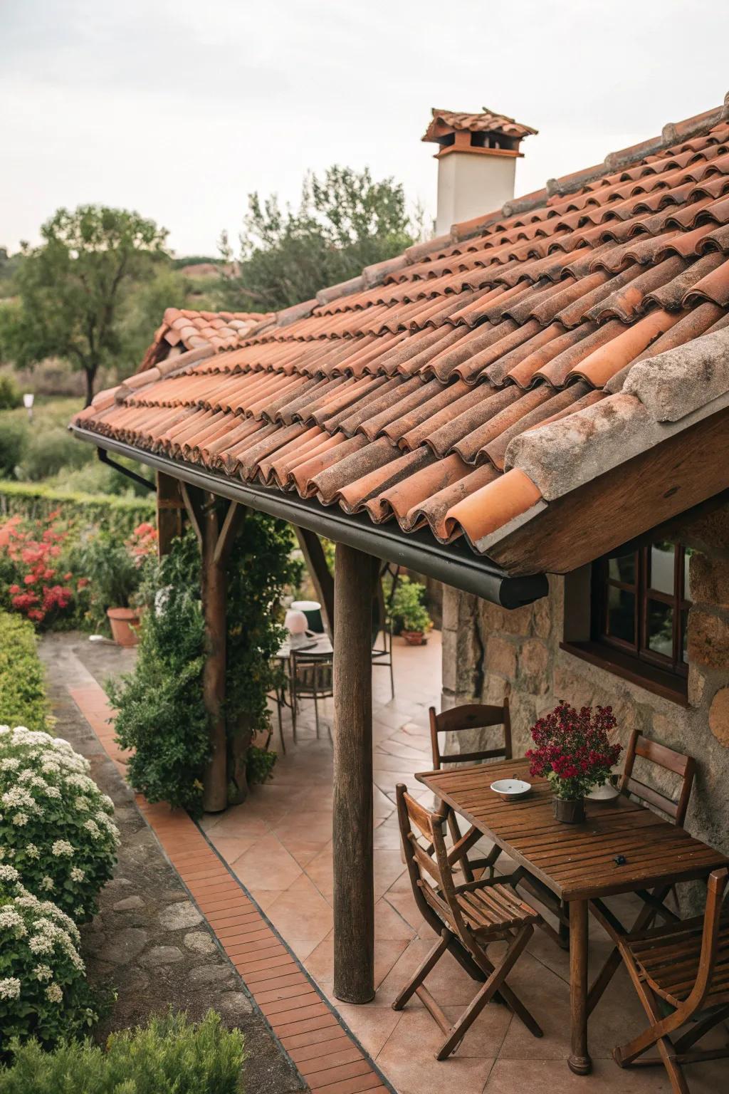 Tiled roofs offer charm and sturdiness.