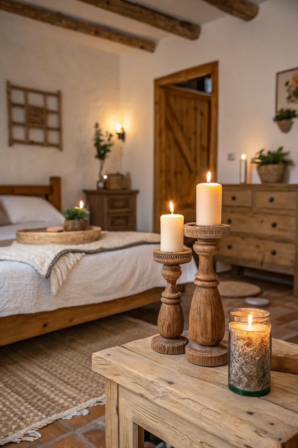 Light holders create a warm and elegant ambiance.