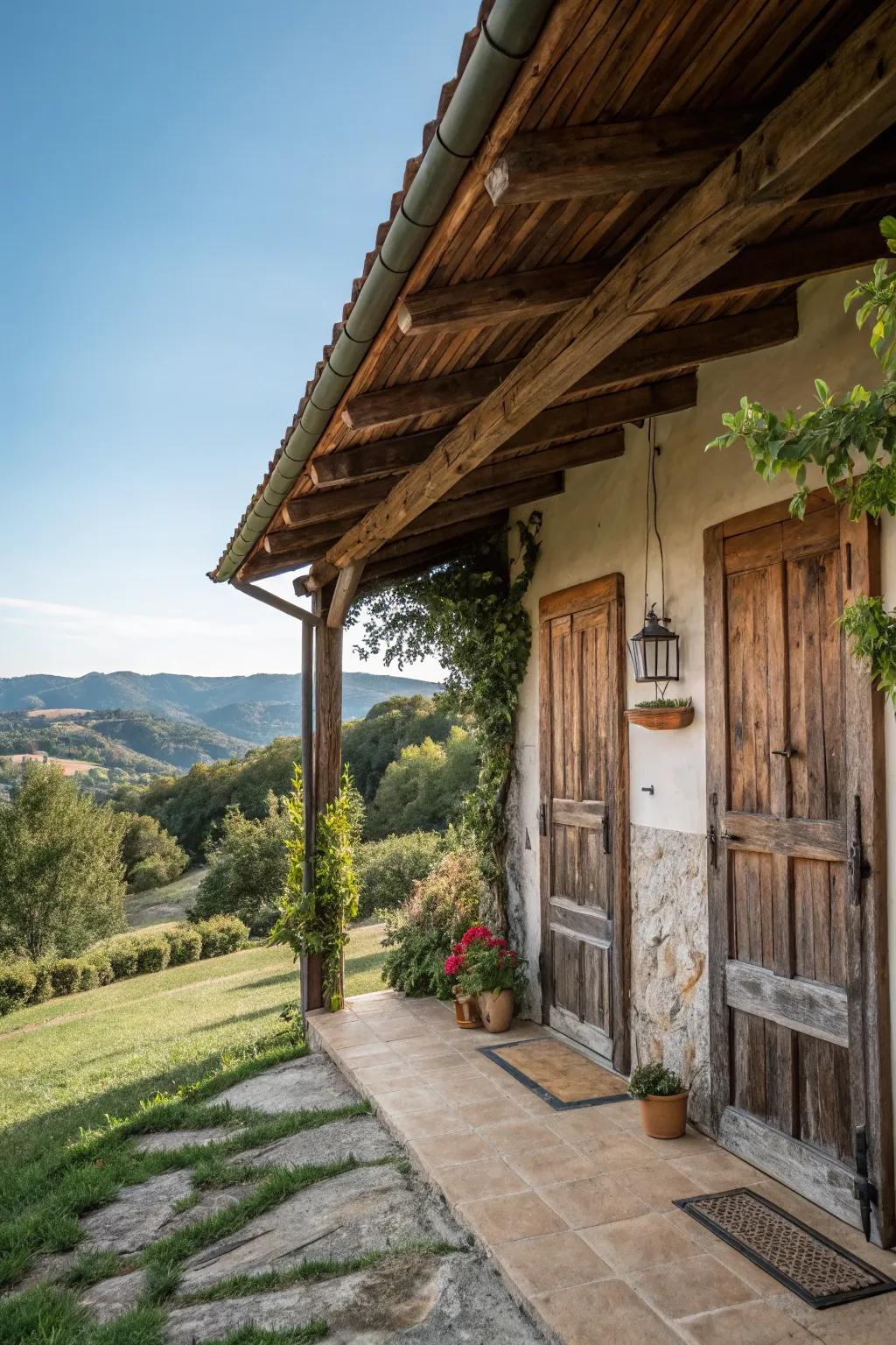<strong><em>Weathered doors</em></strong> append persona to a rustic residence.” loading=”lazy” class=”pimg”>
	</picture><figcaption><strong><em>Weathered doors</em></strong> append persona to a rustic residence.</figcaption></figure>
<p>Employing <strong><em>weathered doors and doorways</em></strong> can instantly append persona and appeal to any precinct. They’re a linchpin in my rural designs, extending a peek into yesteryear.</p>
<h3>Check if these fit your needs:</h3>
<ul class=