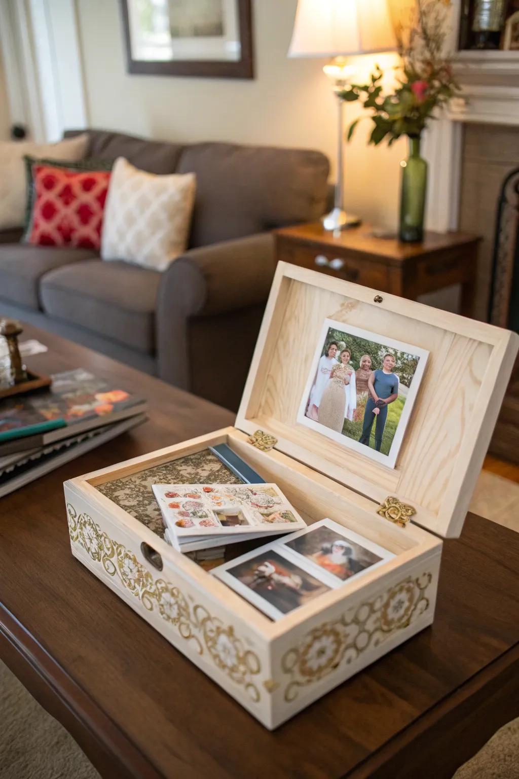 A special box for keeping and showing school photos.