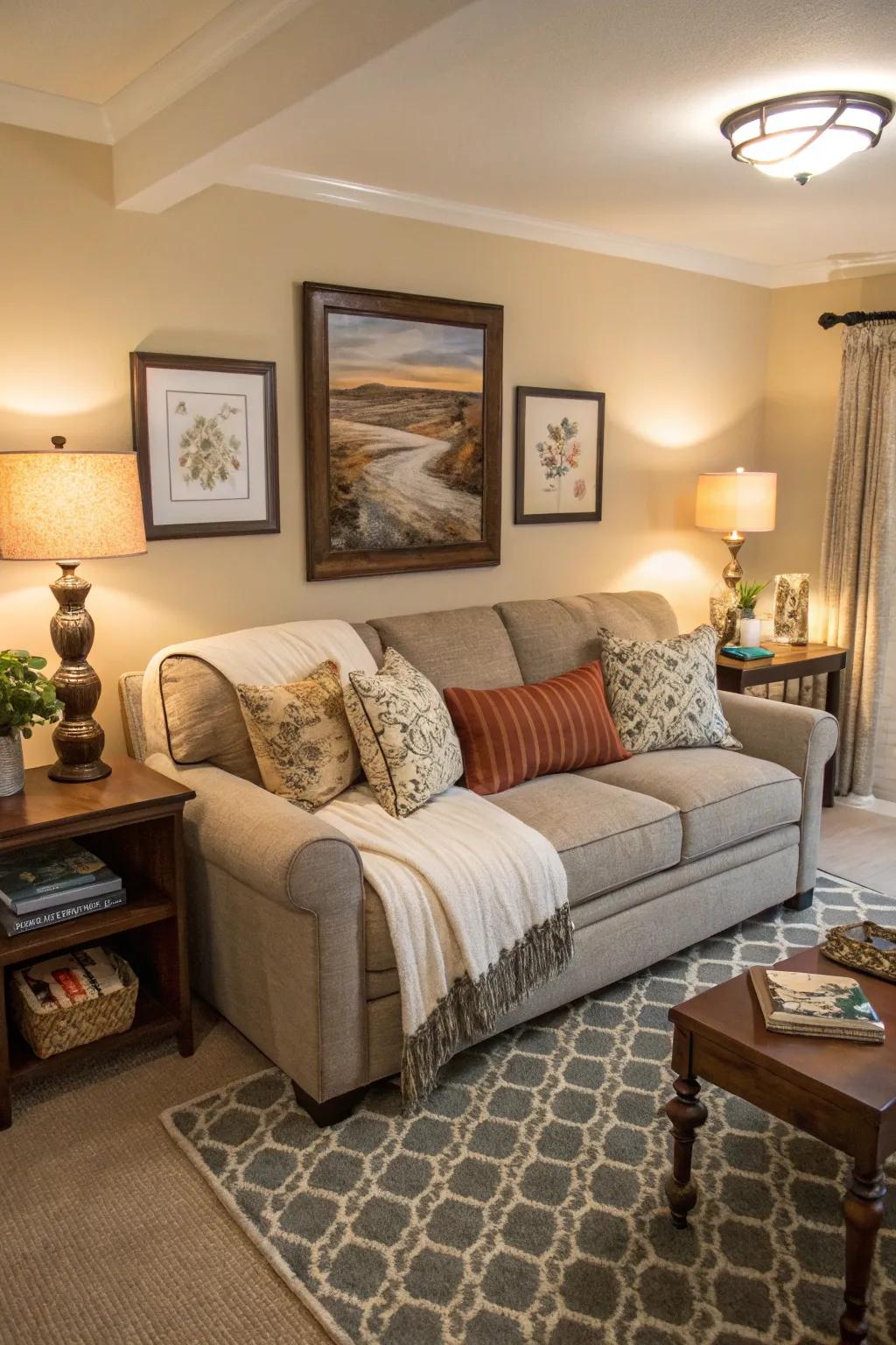 Provide guests with comfort by turning your living room into a suite.