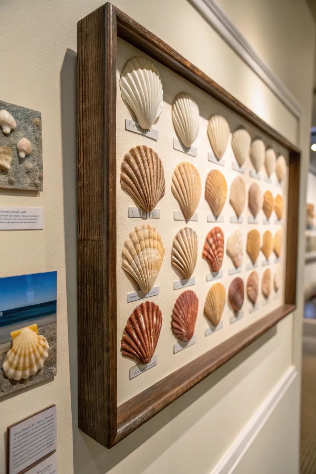 A shell display box making ocean elegance.