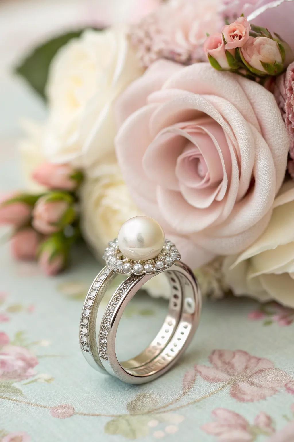A wedding circle adorned with a gem accent for ageless beauty.