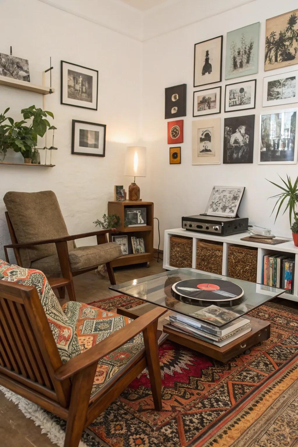 A space where antique and modern elements are beautifully harmonized.