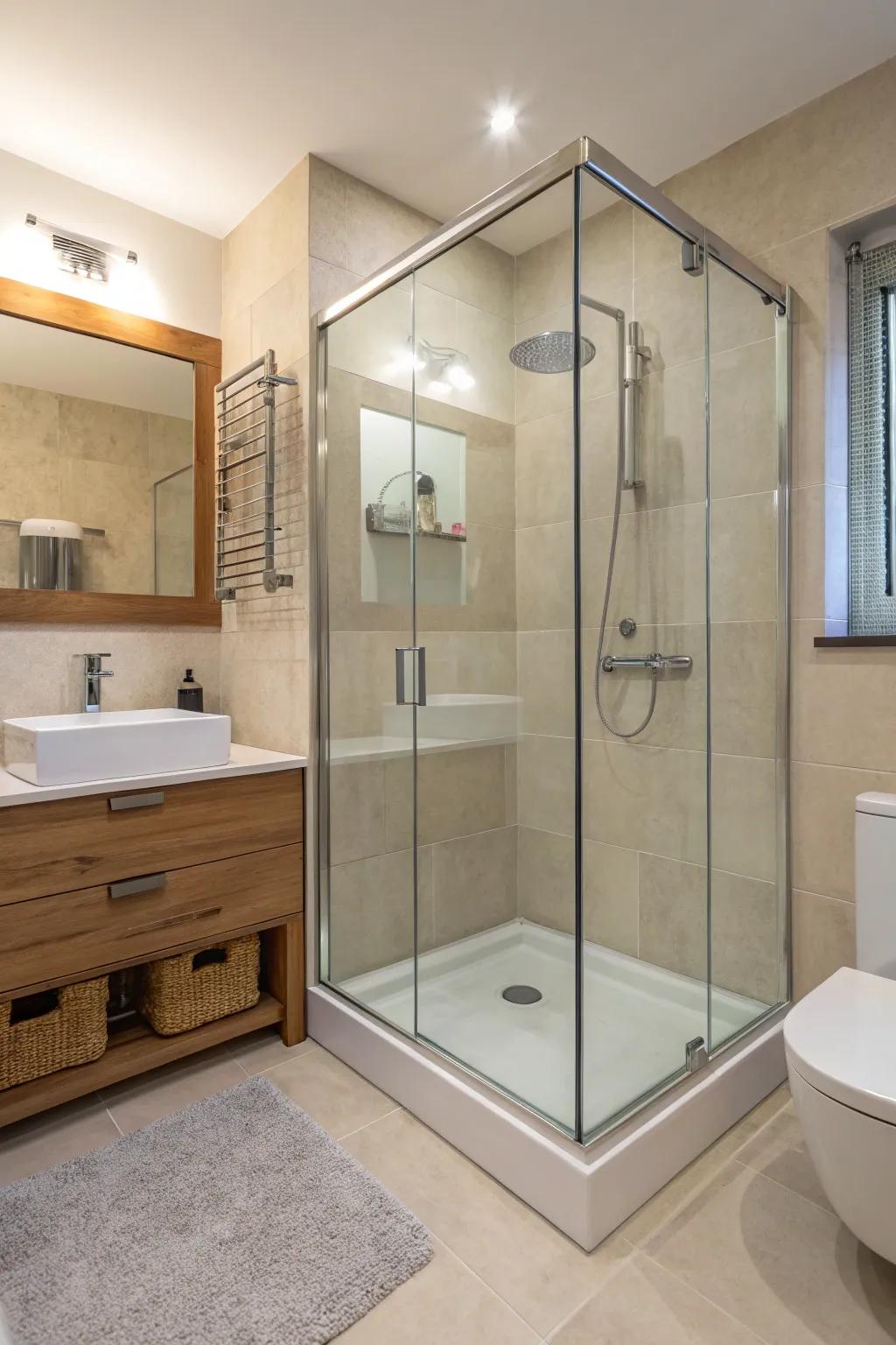 Borderless showers offer a seamless and refined appearance.