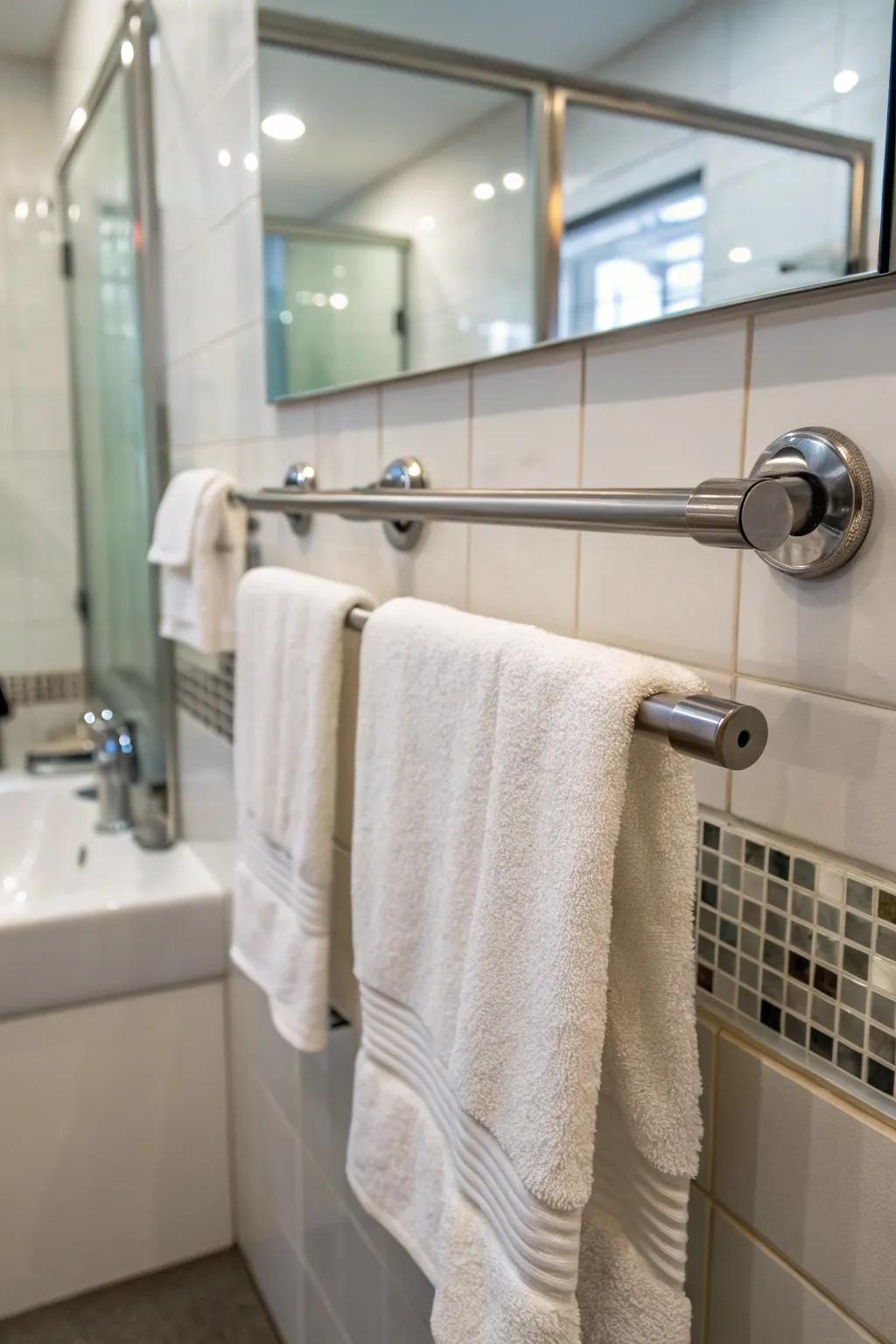 Modern and sleek: magnetic hangers for storage.