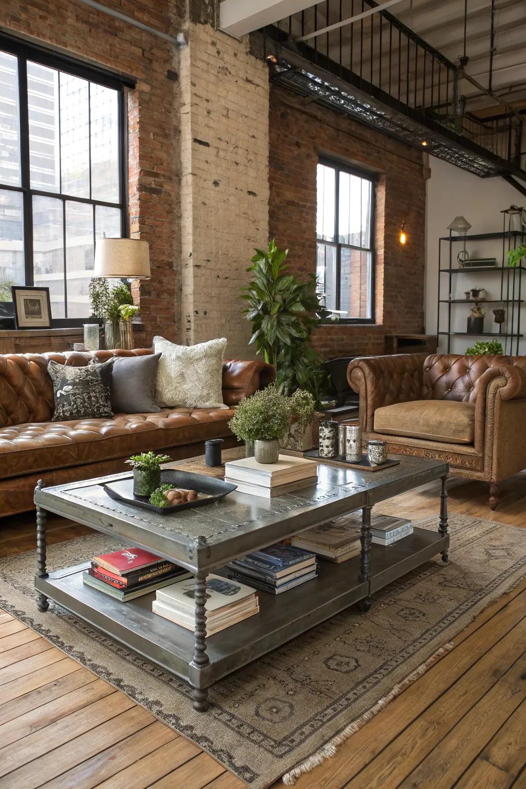 Metal tables introduce urban chic to modern homes.