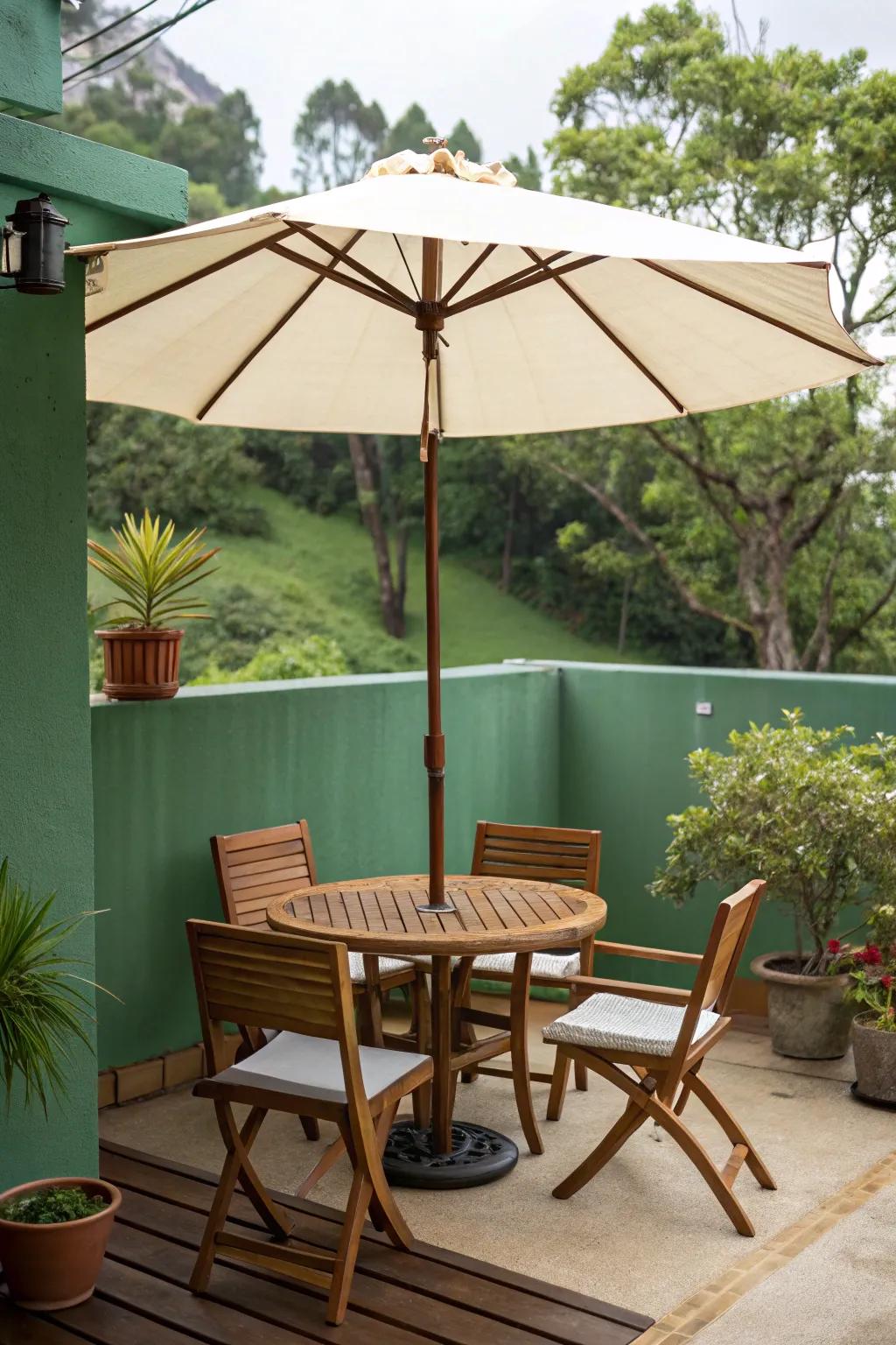 Retain cool on your lanai with a flexible and fashionable parasol.