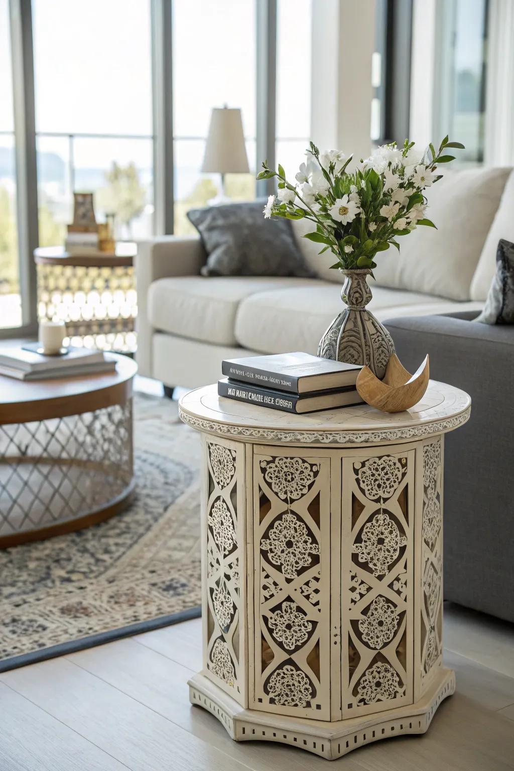 Intricate patterns introduce detail and depth to decor.