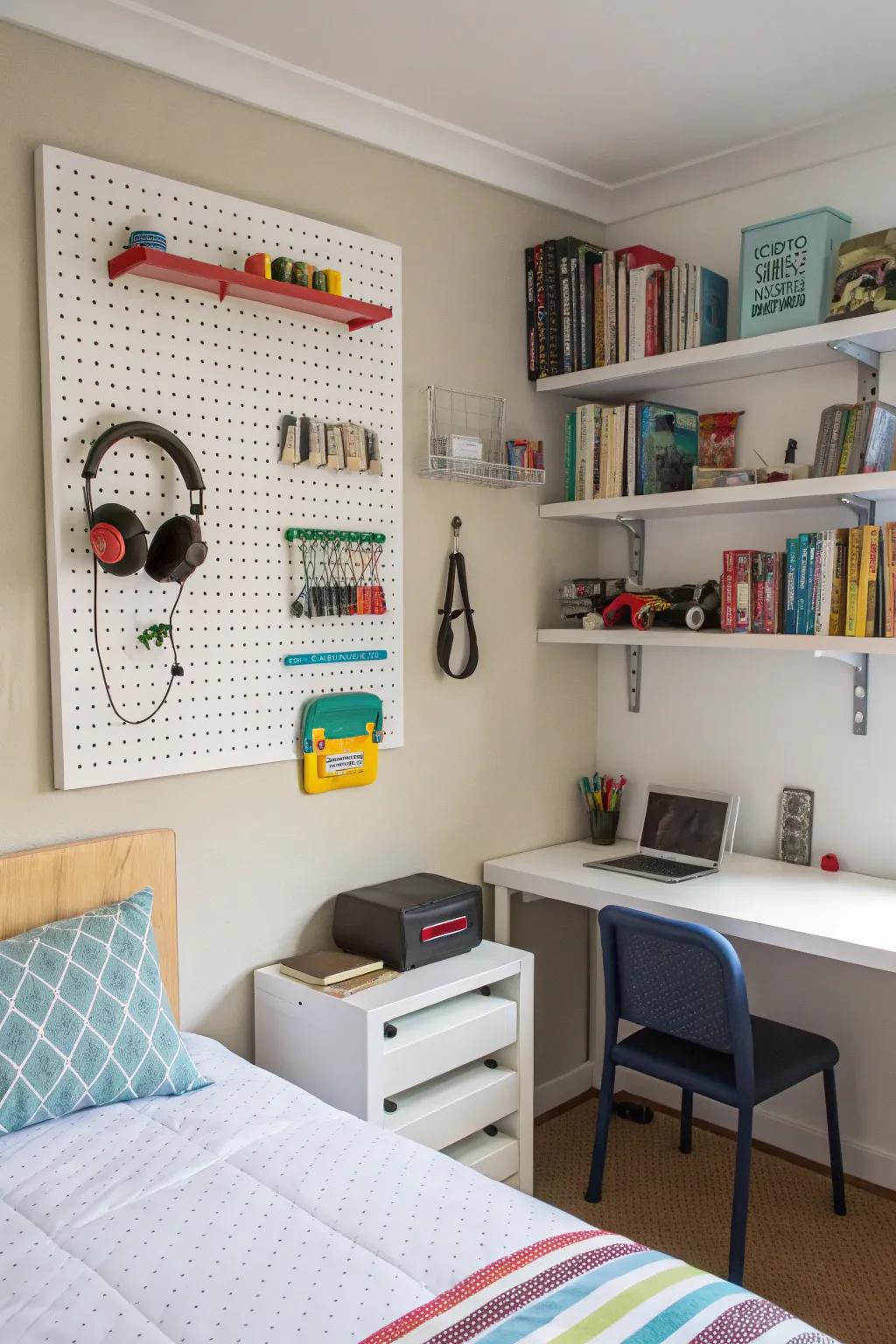 Pegboards offer versatile and customizable storage solutions.