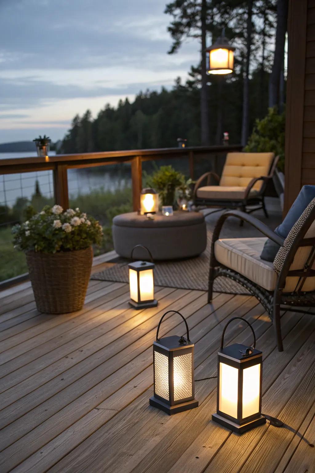Portable solar lamps provide ease and versatility.