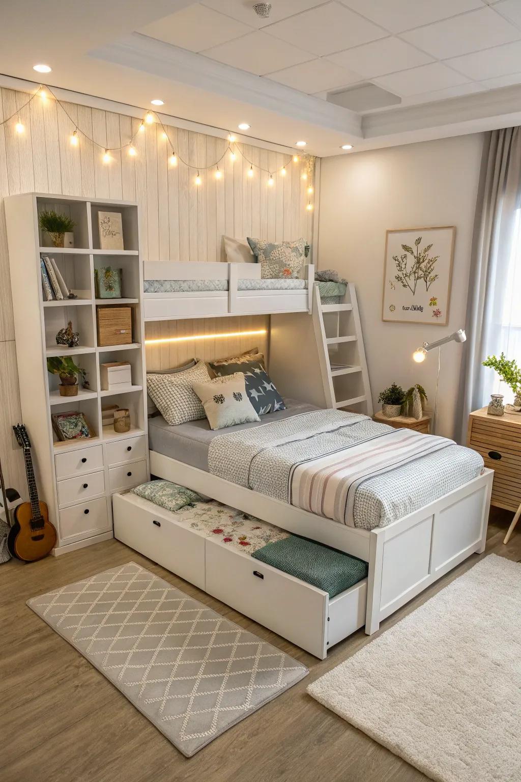 Adaptable bed system for flexible areas