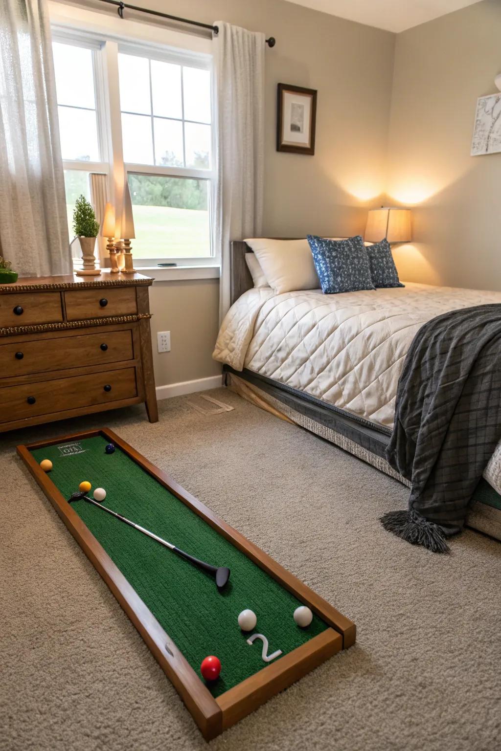 Engage with interactive athletic decor.
