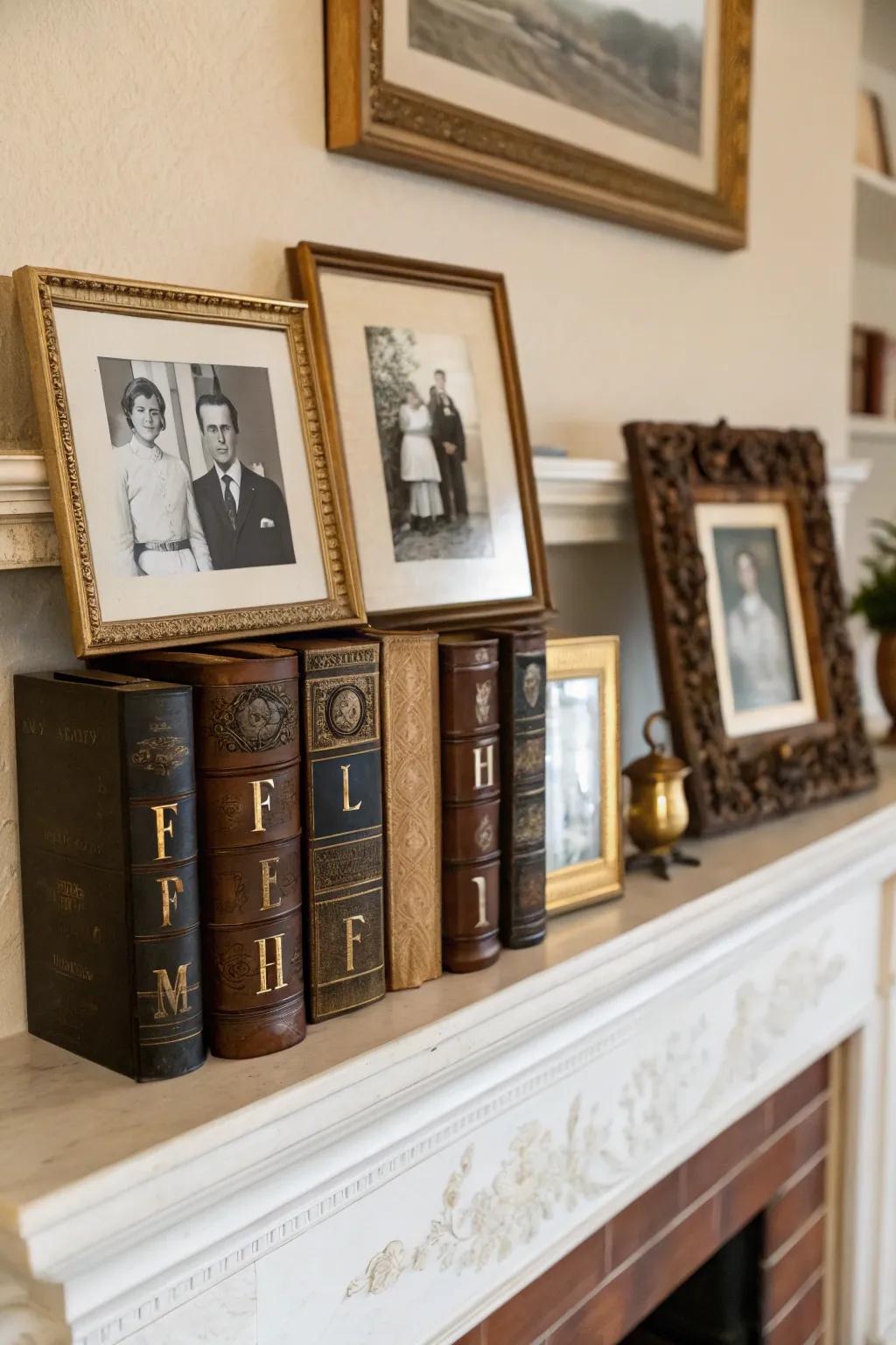 Time-honored finds add character and nostalgia to the mantel.