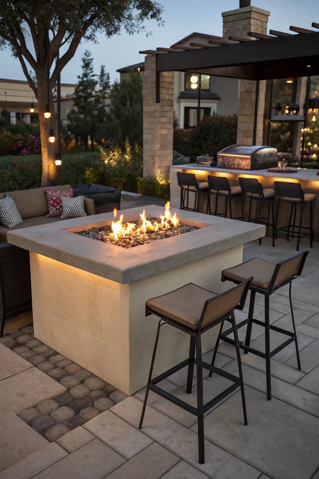 In-built bars render hearths flawless for entertaining.