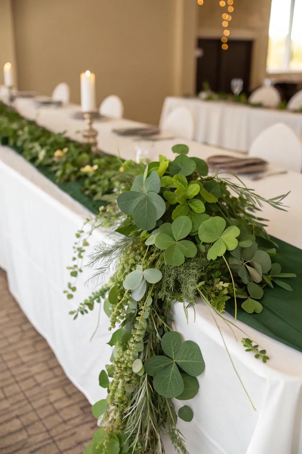 A greenery garland brings natural beauty to your table.