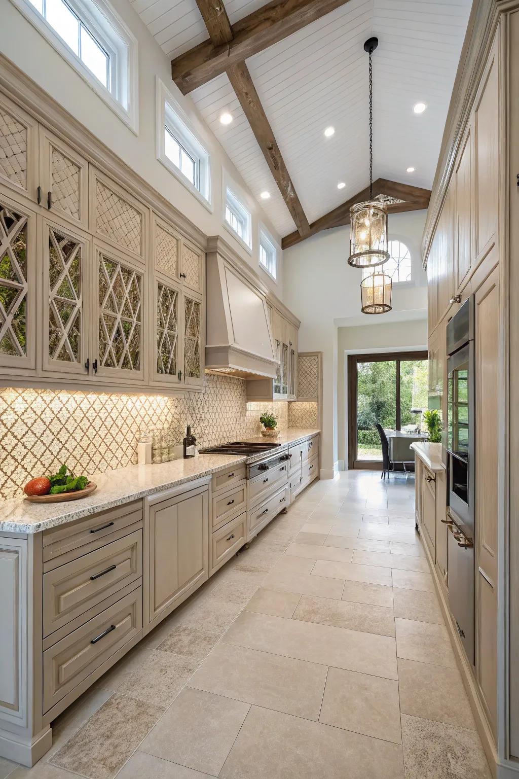 Textured finishes add depth and intrigue within elevated kitchen spaces.