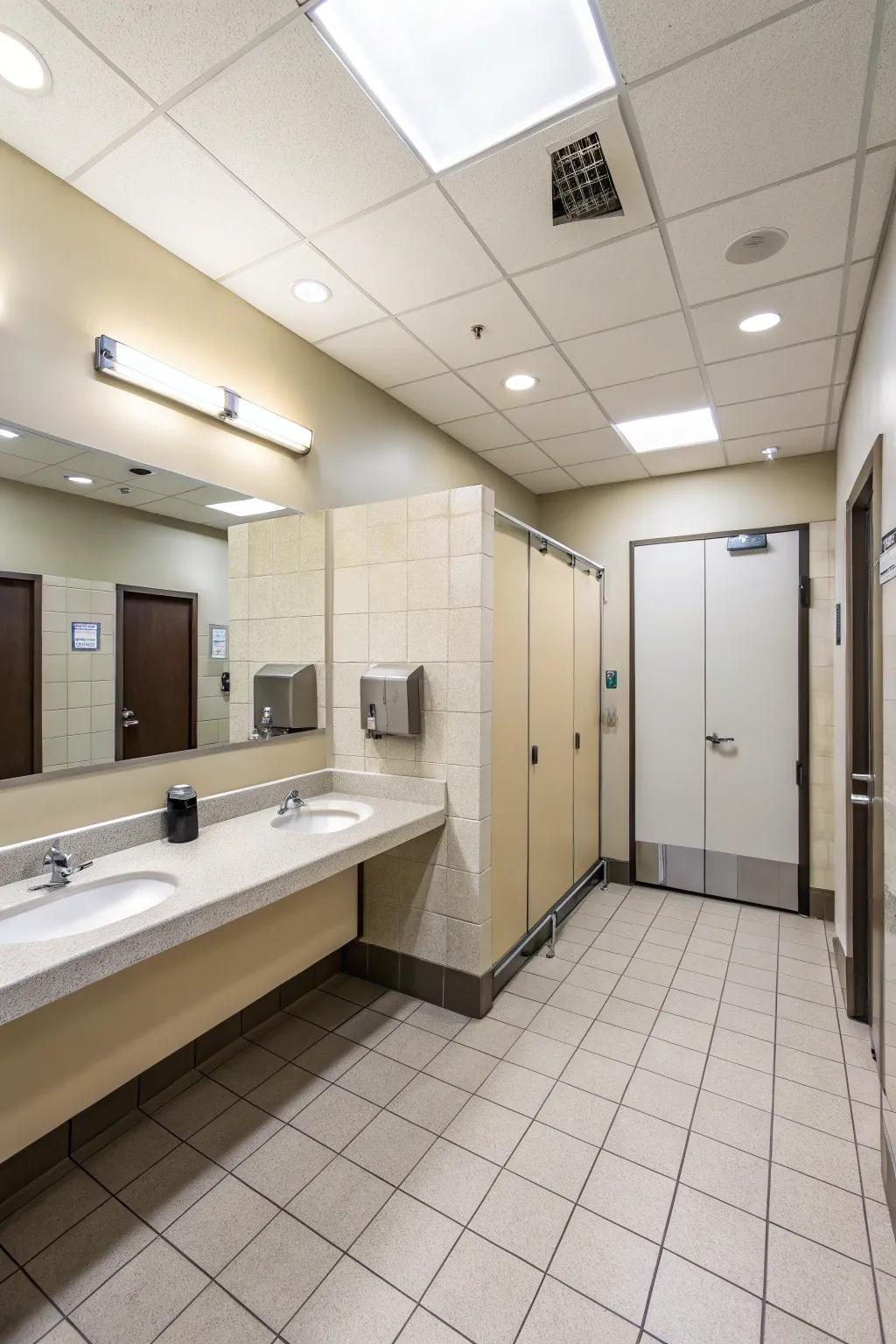A tidy and well-kept bathroom shows consideration for hygiene and fine detail.