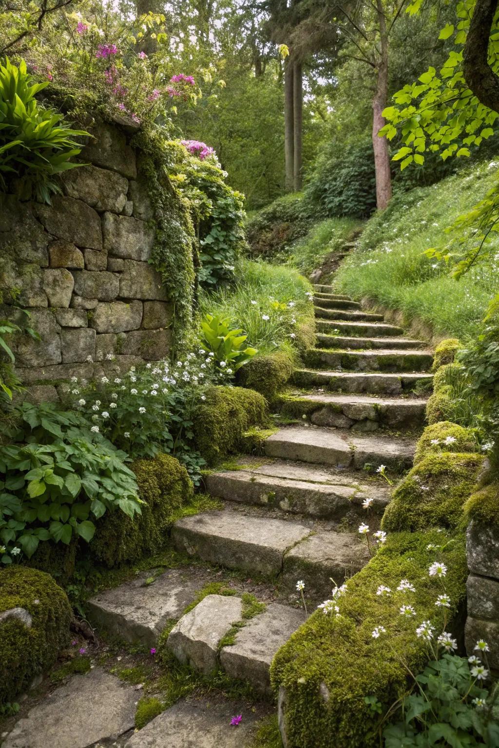 Stone steps to hidden pathways