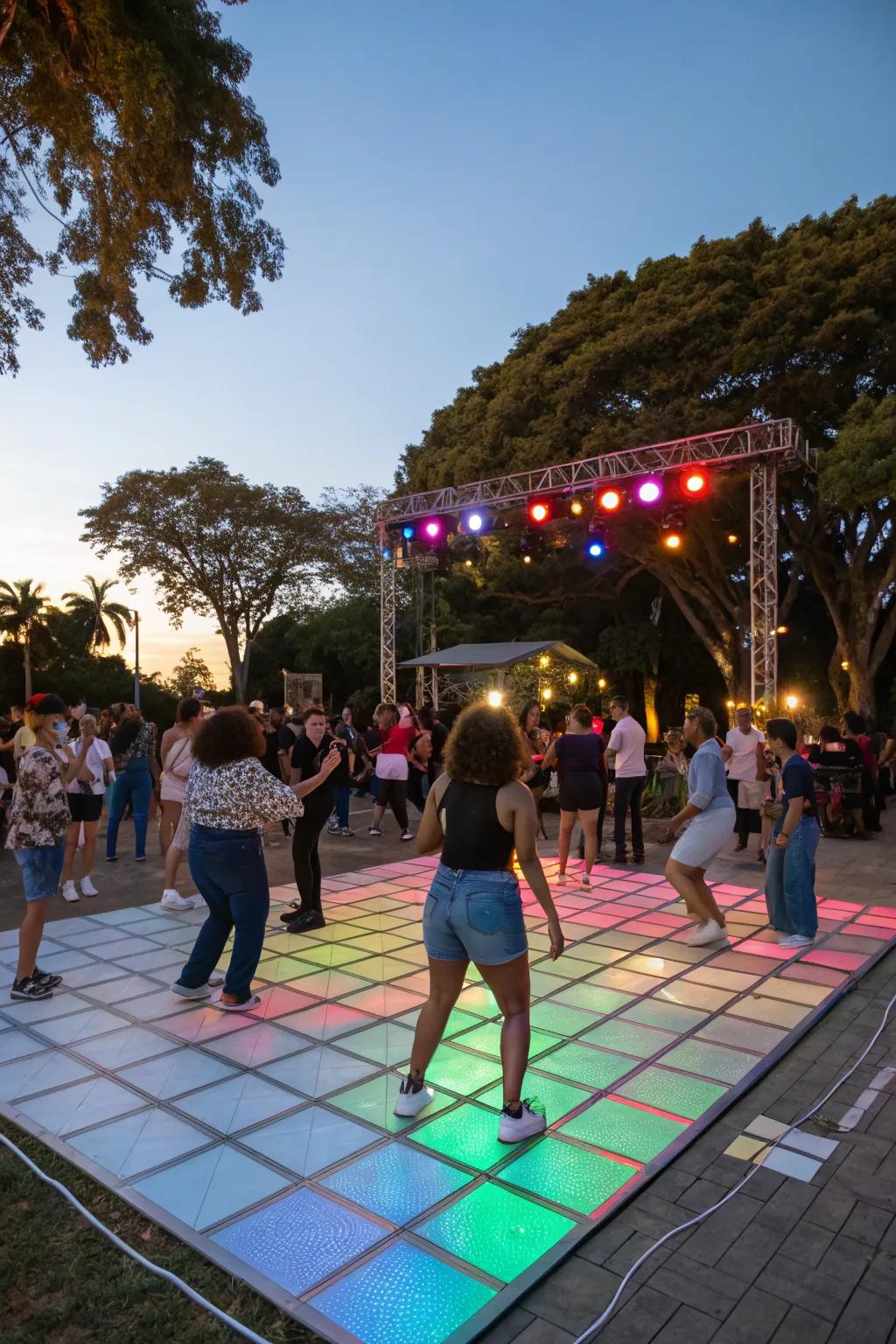 Spark dynamic movement into your event via an electrifying outdoor dance precinct.