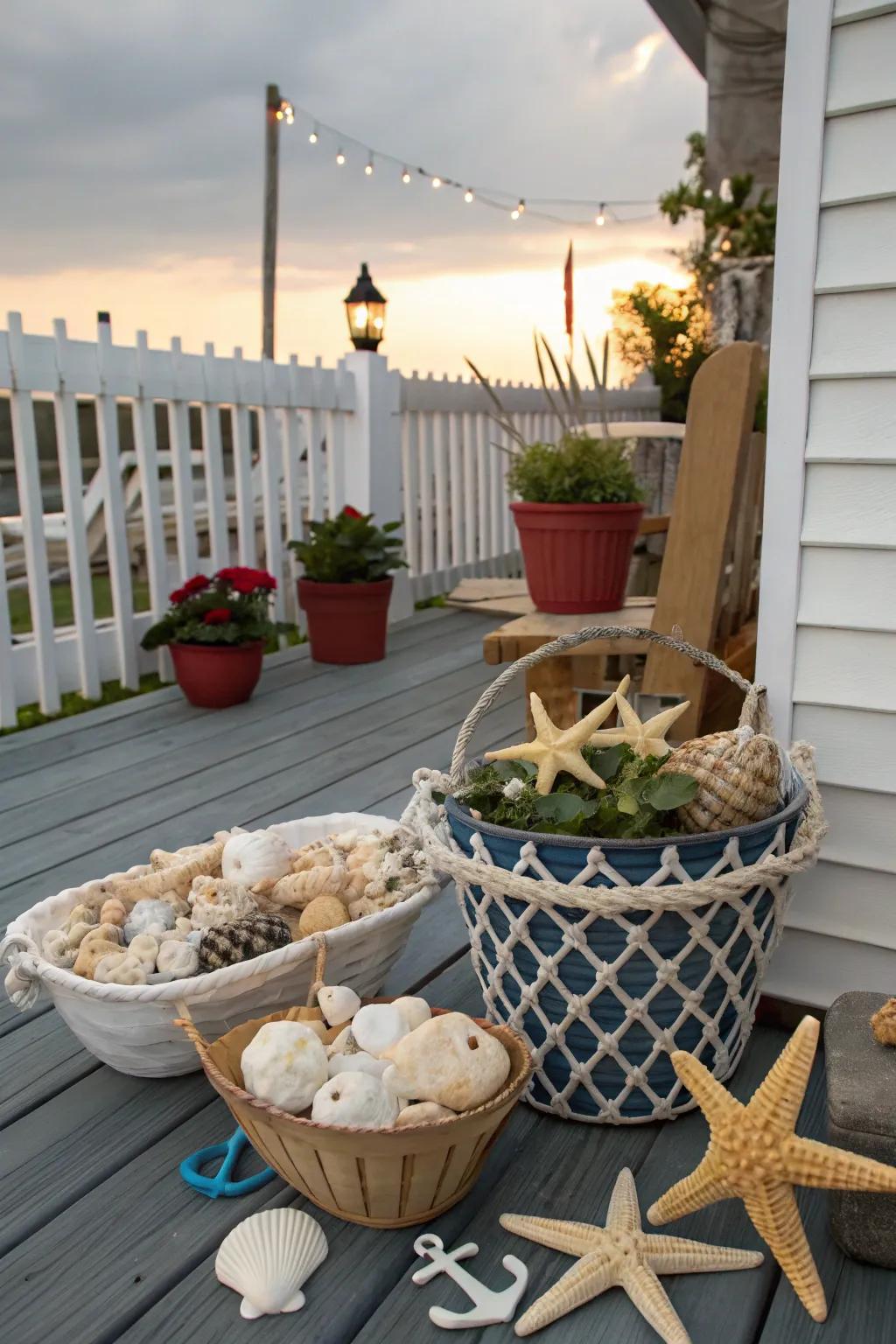 A seasonal theme keeps your porch decor fresh and engaging.