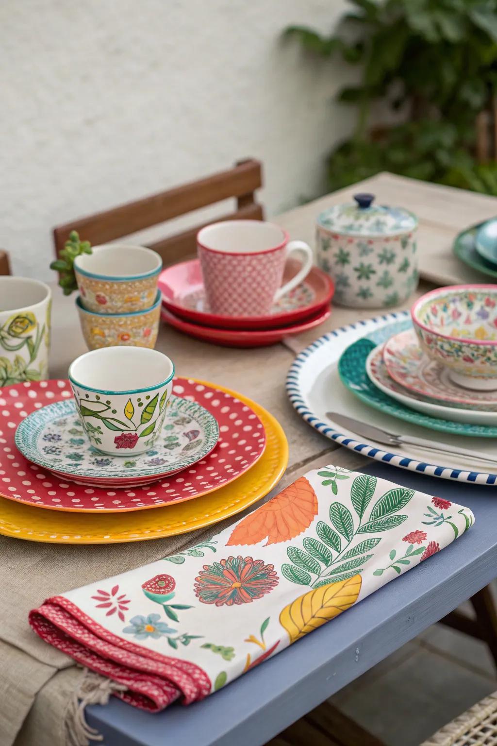 Blending designs creates visual interest and playfulness.