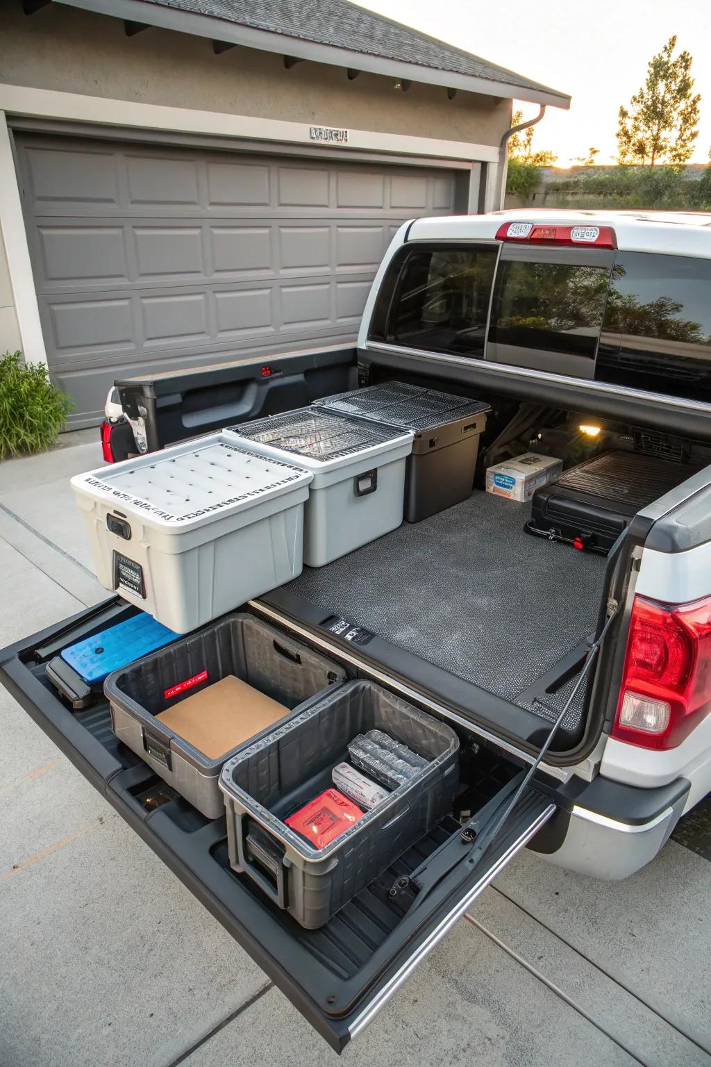 Gain flexibility through collapsible stowage options.